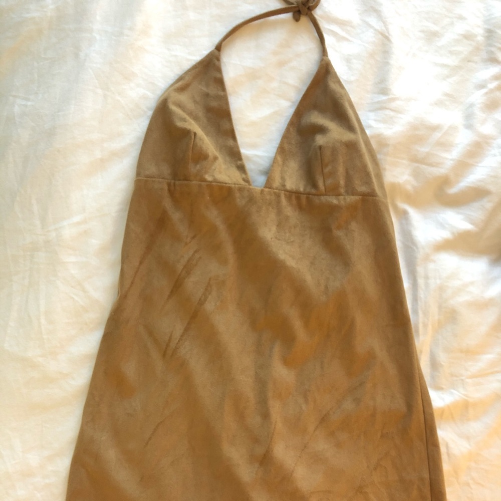 Halter top Suede dress